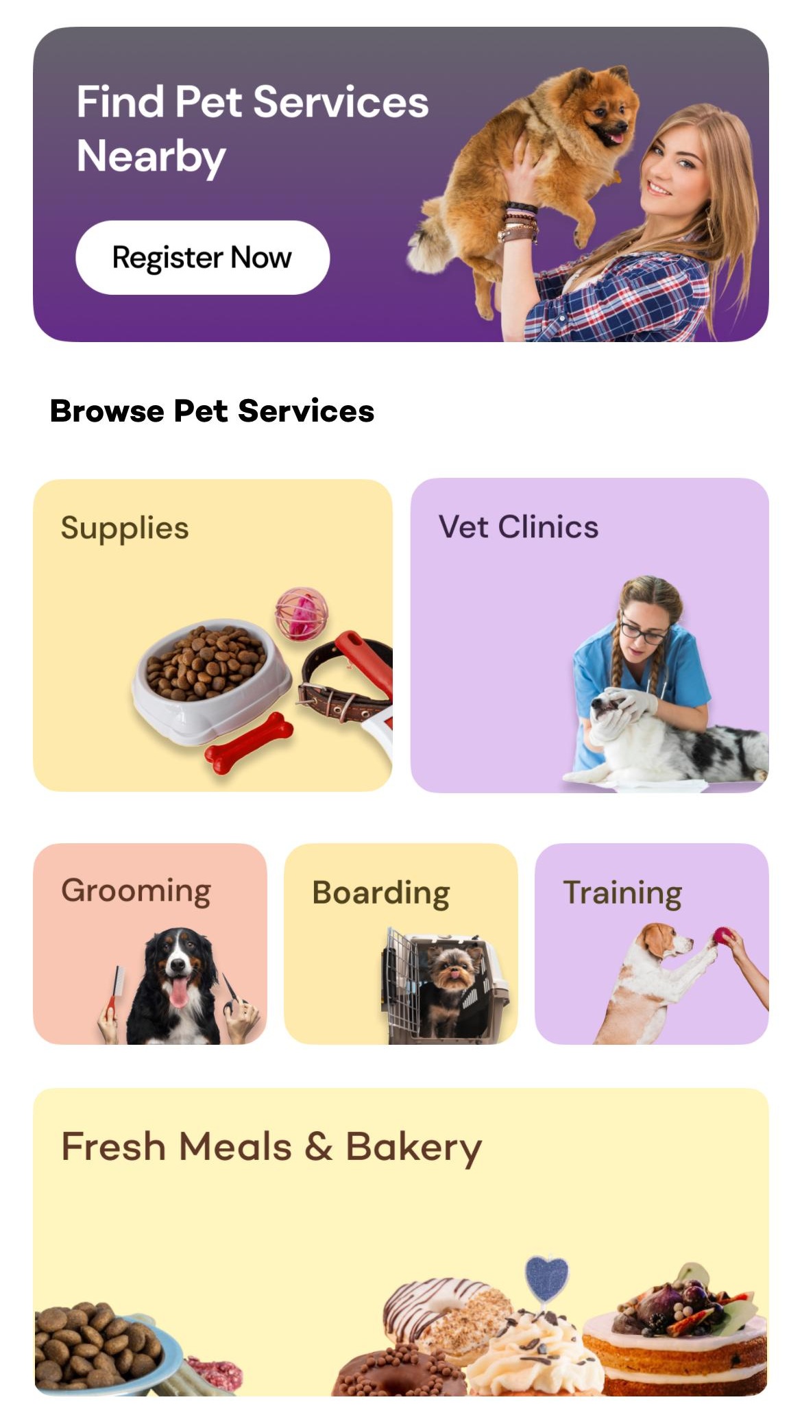 Pet Parent App Homepage